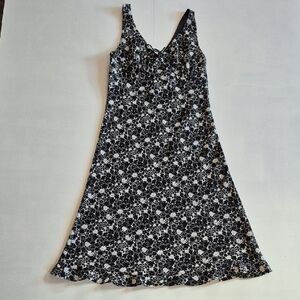 Y2K Vintage Black & White Floral Midi